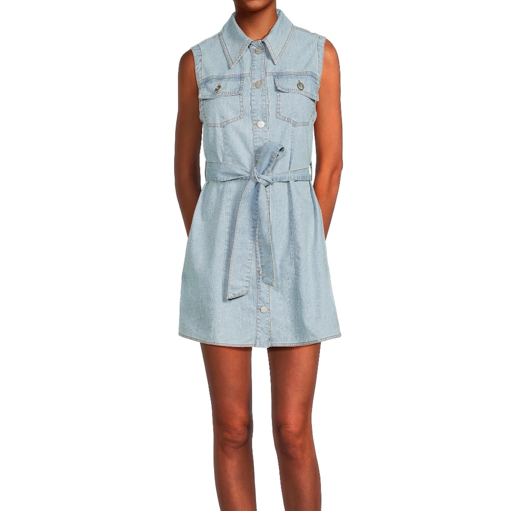 Light Blue Denim Sleeveless Dress